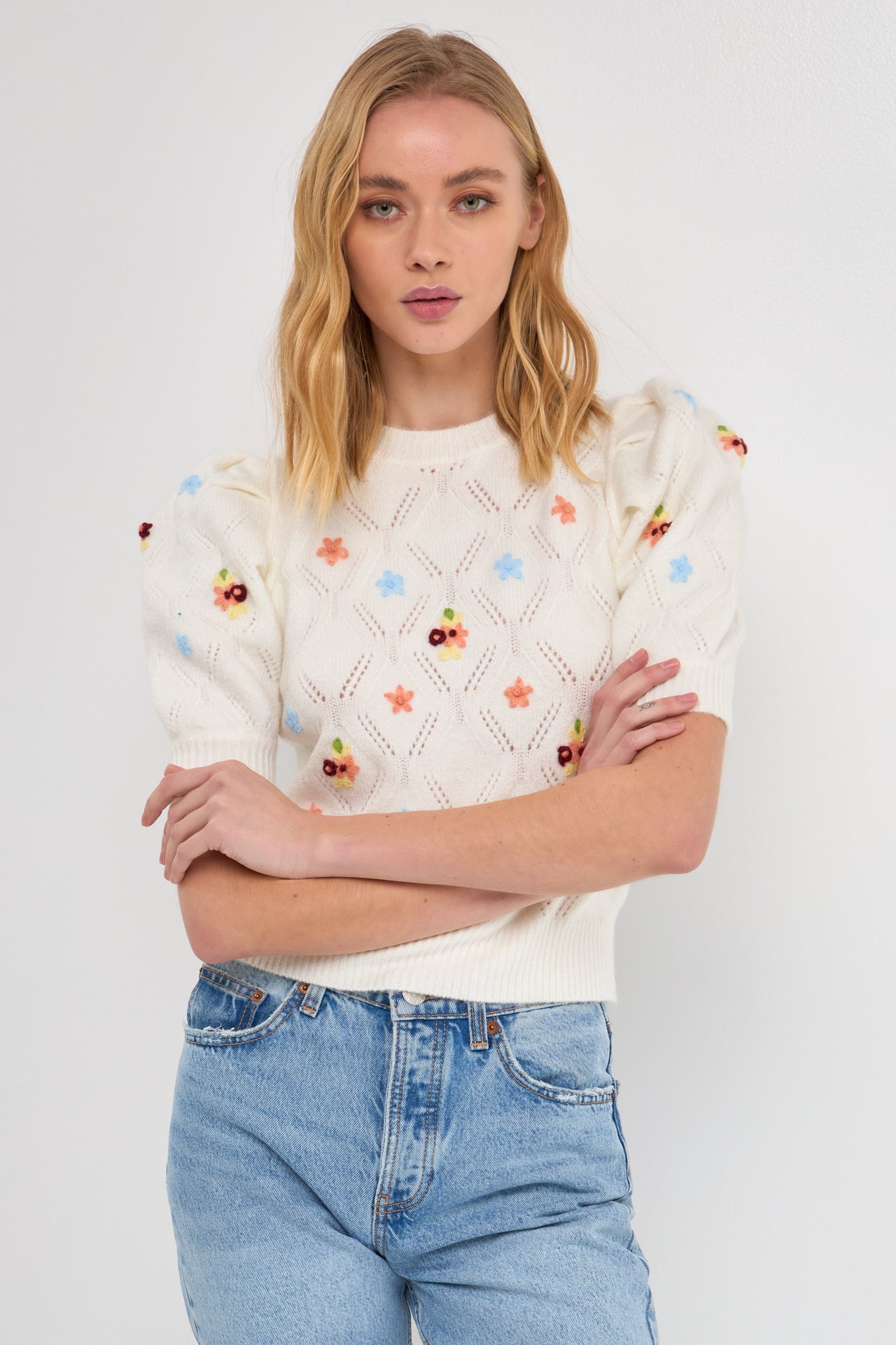 ENGLISH FACTORY - Handmade Floral Embroidery Sweater - SWEATERS & KNITS available at Objectrare