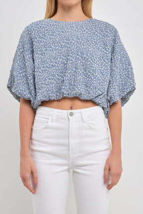 ENGLISH FACTORY - English Factory - Women Woven Cropped Puff Blouse - SHIRTS & BLOUSES available at Objectrare