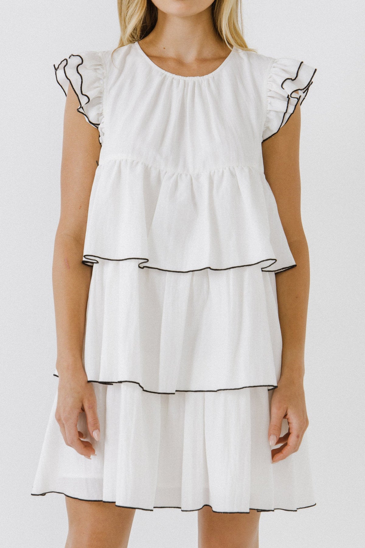 ENGLISH FACTORY - Contrast Detail Babydoll Dress - DRESSES available at Objectrare