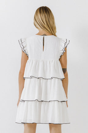 ENGLISH FACTORY - Contrast Detail Babydoll Dress - DRESSES available at Objectrare