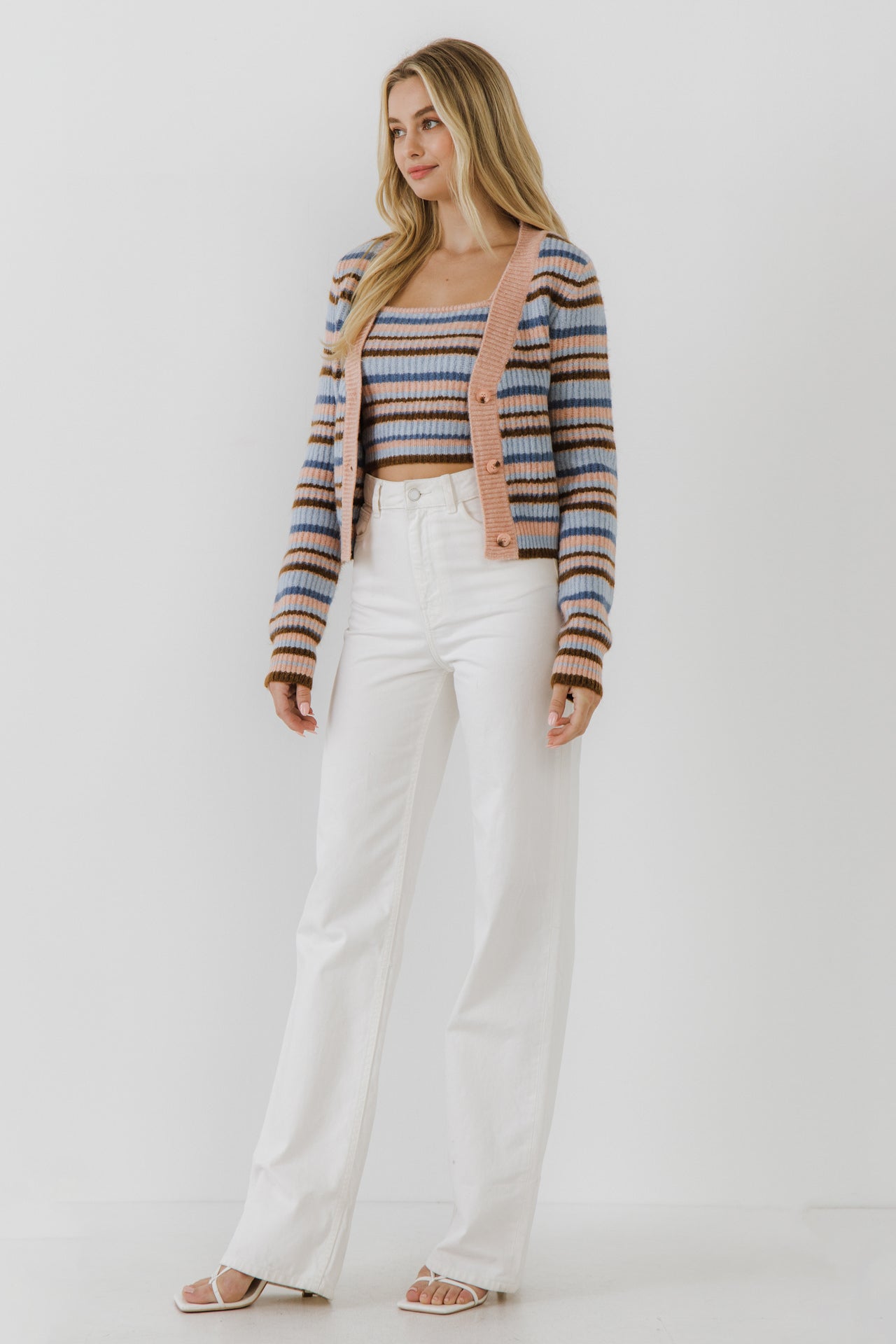 ENGLISH FACTORY - Knit Stripe Cardigan - SWEATERS & KNITS available at Objectrare