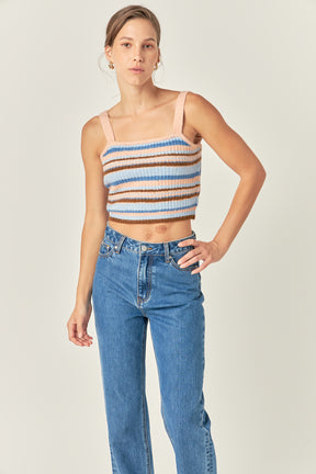 ENGLISH FACTORY - Stripe Knit Tank Top - CAMI TOPS & TANK available at Objectrare