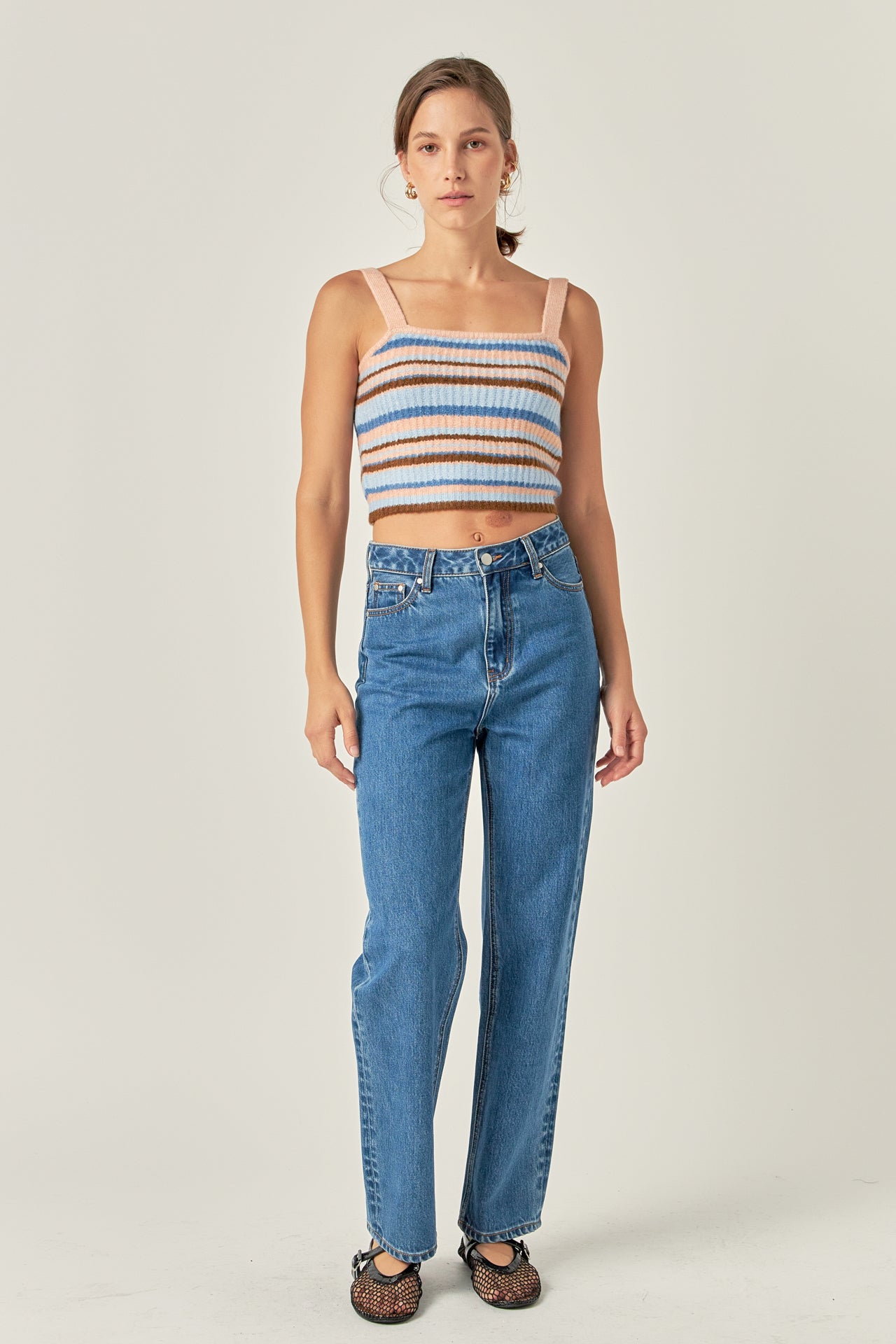 ENGLISH FACTORY - Stripe Knit Tank Top - TOPS available at Objectrare