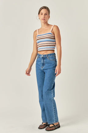 ENGLISH FACTORY - Stripe Knit Tank Top - CAMI TOPS & TANK available at Objectrare