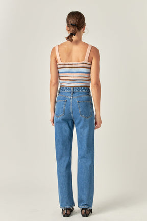 ENGLISH FACTORY - Stripe Knit Tank Top - TOPS available at Objectrare