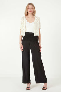 FREE THE ROSES - Smocked Detail Pants - PANTS available at Objectrare