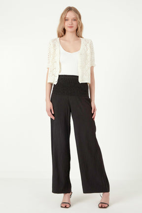 FREE THE ROSES - Smocked Detail Pants - PANTS available at Objectrare
