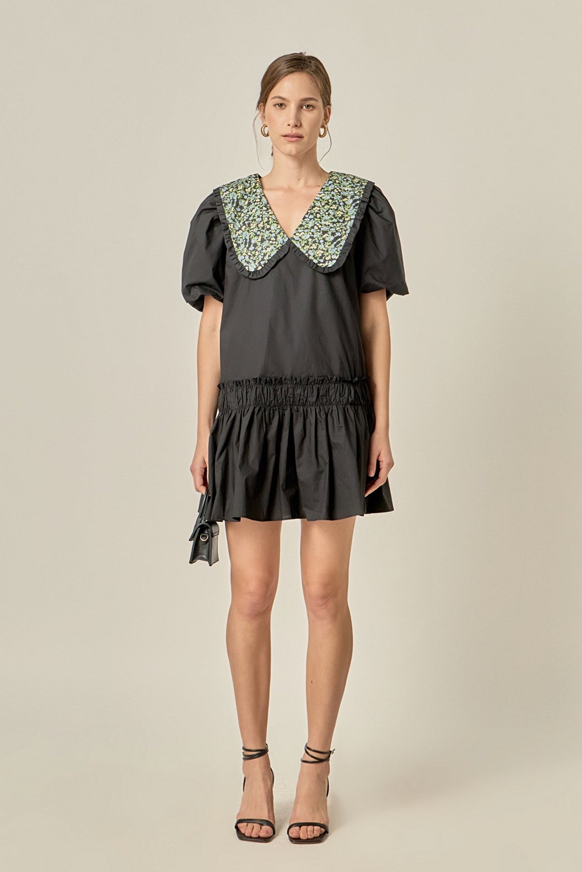 ENGLISH FACTORY - Floral Collar Detail Mini Dress - DRESSES available at Objectrare