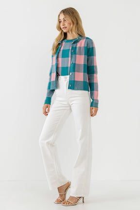 ENGLISH FACTORY - English Factory - Plaid Cardigan - SWEATERS & KNITS available at Objectrare