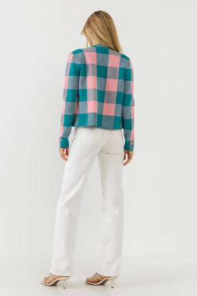 ENGLISH FACTORY - English Factory - Plaid Cardigan - SWEATERS & KNITS available at Objectrare