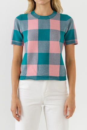 ENGLISH FACTORY - Gingham Sweater - SWEATERS & KNITS available at Objectrare