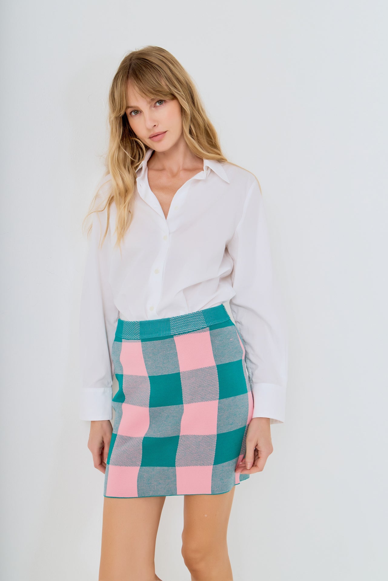 Gingham Mini Skirt