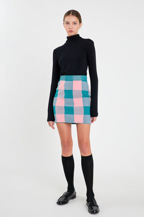 ENGLISH FACTORY - Gingham Mini Skirt - SKIRTS available at Objectrare