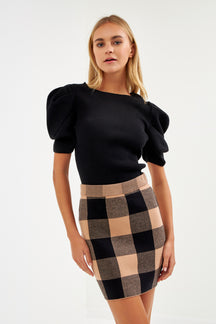 ENGLISH FACTORY - Gingham Mini Skirt - SKIRTS available at Objectrare