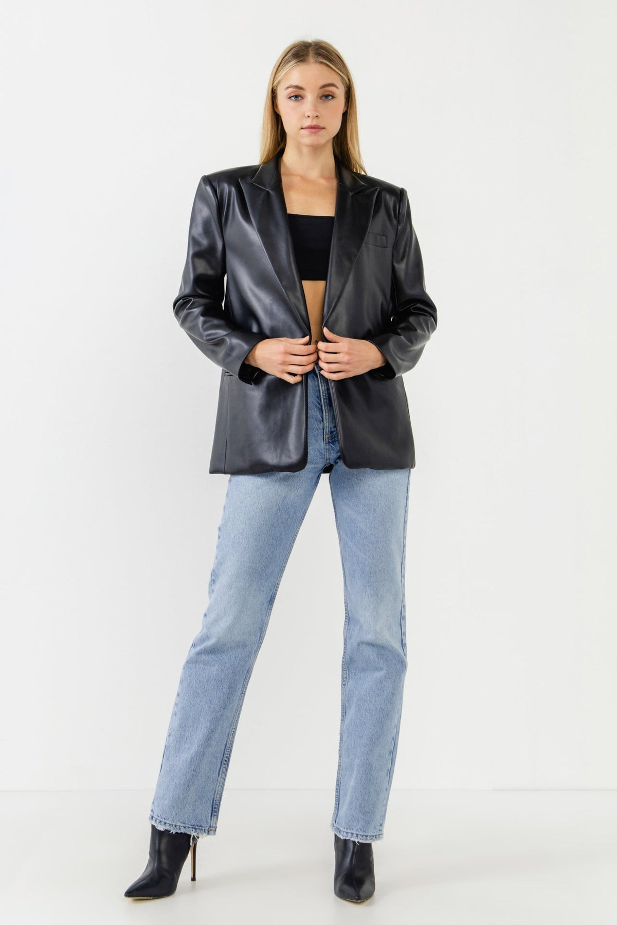 ENDLESS ROSE - Pu Oversized Blazer - BLAZERS available at Objectrare