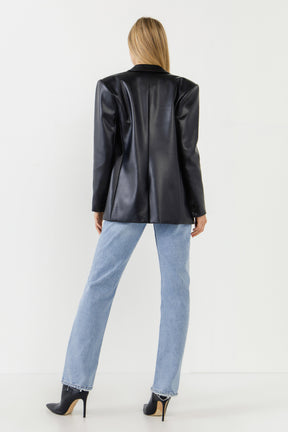 ENDLESS ROSE - Pu Oversized Blazer - BLAZERS available at Objectrare