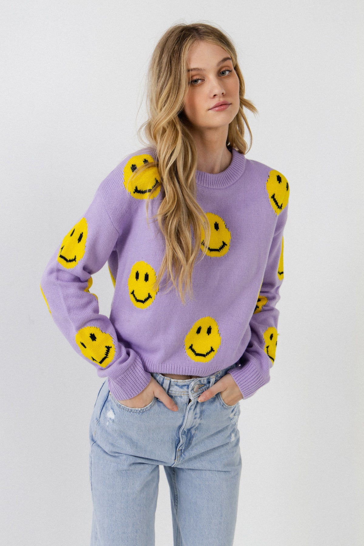 Grey Lab - Smiley Face Sweater