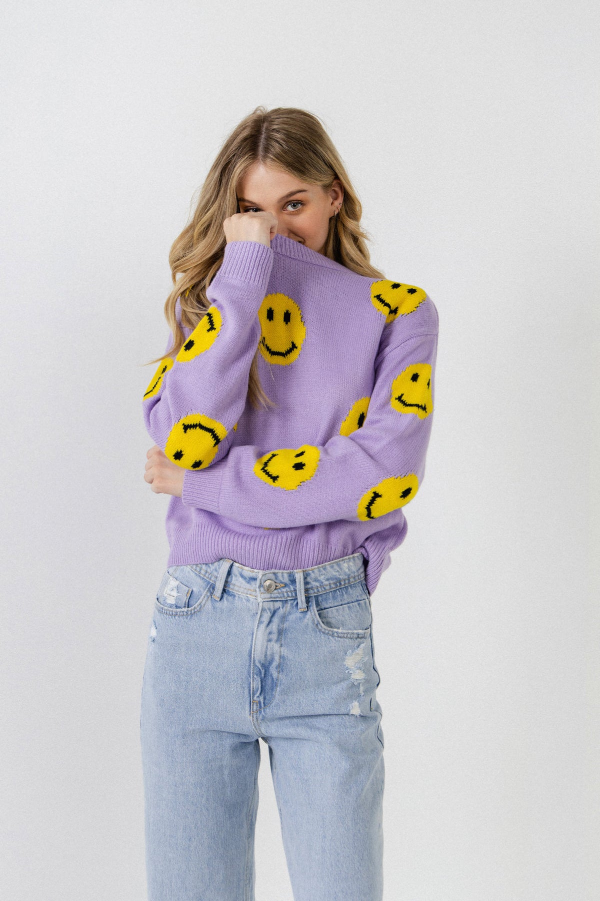 Grey Lab - Smiley Face Sweater