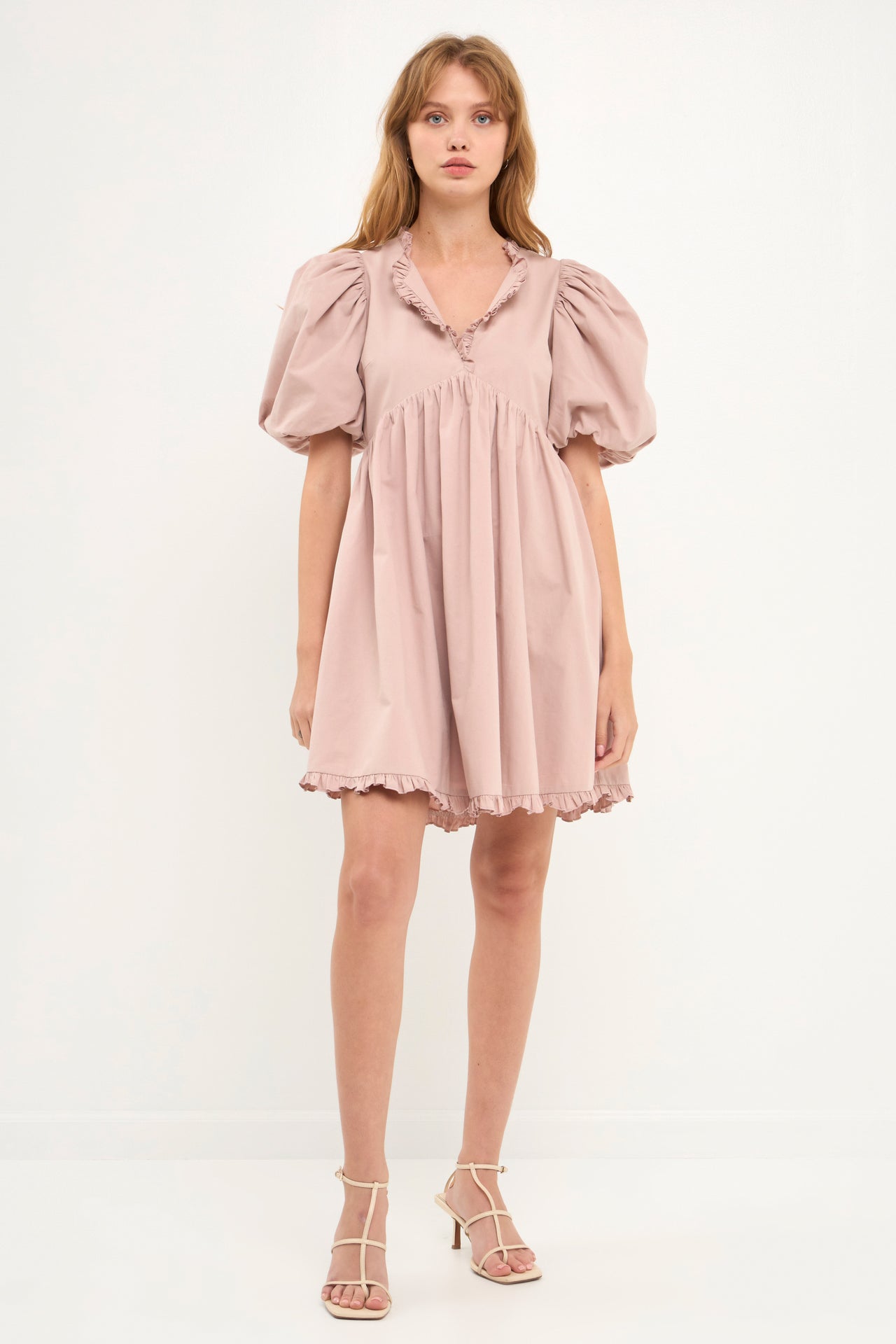 ENDLESS ROSE - Endless Rose - Ruffle Detail Puff Sleeve Mini Dress - DRESSES available at Objectrare