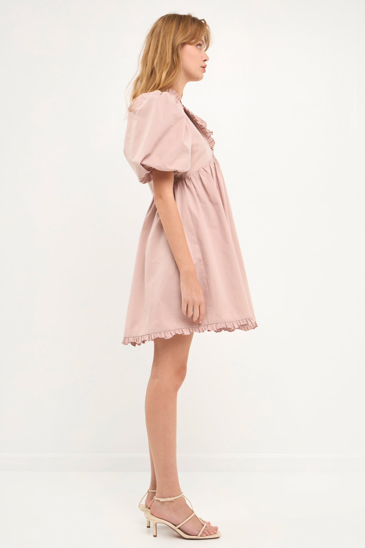 ENDLESS ROSE - Endless Rose - Ruffle Detail Puff Sleeve Mini Dress - DRESSES available at Objectrare