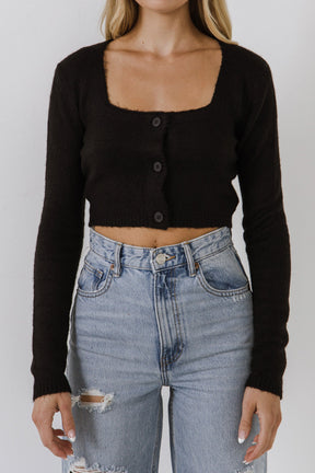ENDLESS ROSE - Cropped Knit Cardigan - SWEATERS & KNITS available at Objectrare