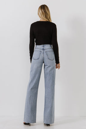 ENDLESS ROSE - Cropped Knit Cardigan - SWEATERS & KNITS available at Objectrare