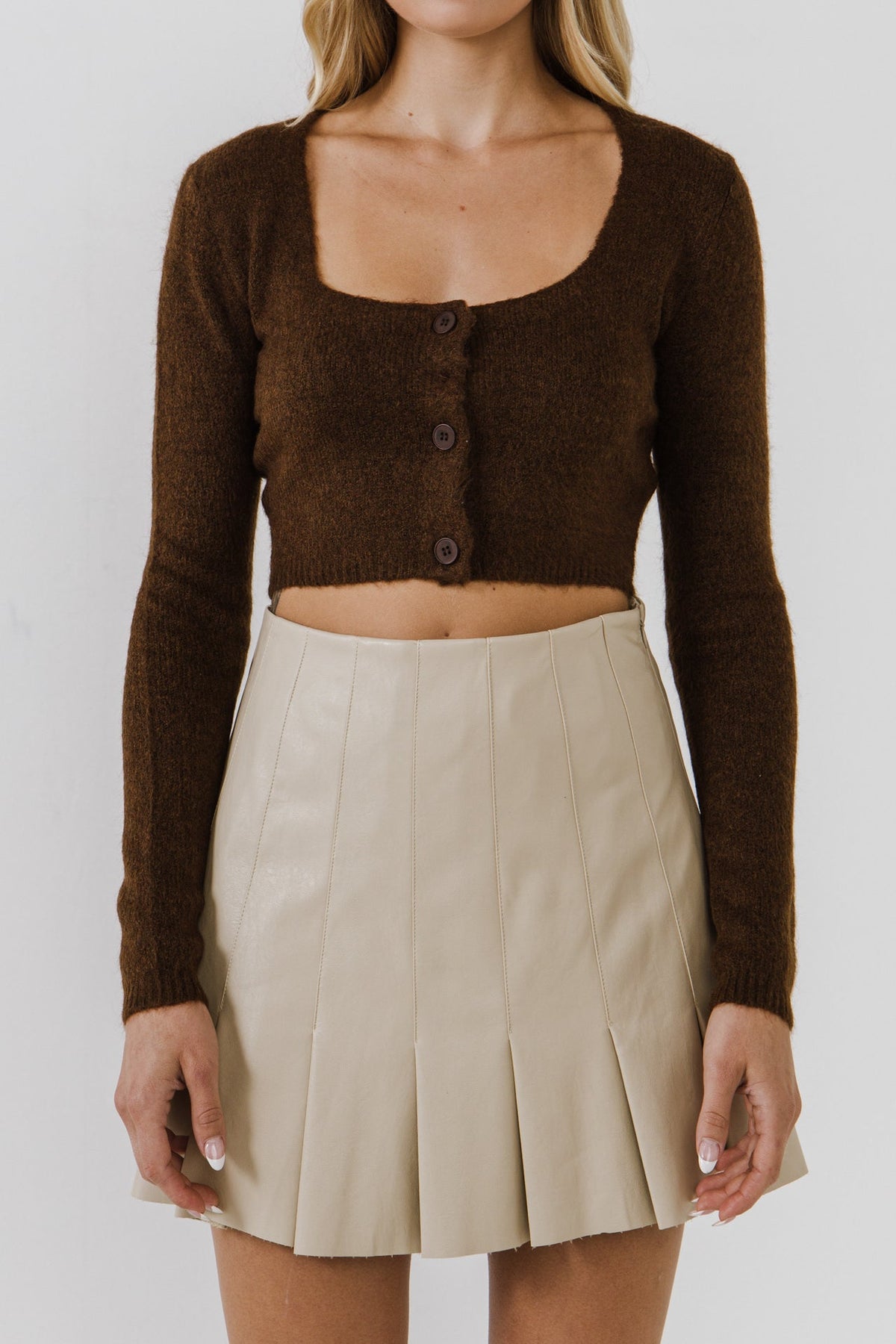 ENDLESS ROSE - Cropped Knit Cardigan - SWEATERS & KNITS available at Objectrare