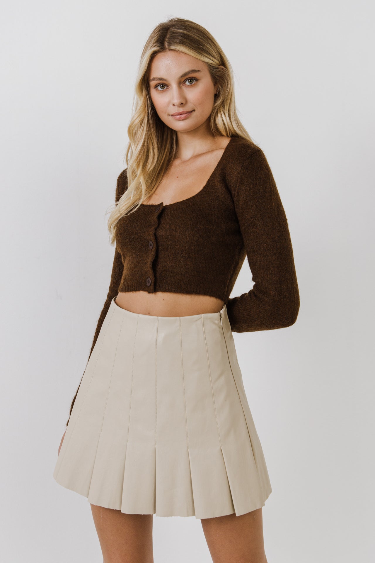 ENDLESS ROSE - Cropped Knit Cardigan - SWEATERS & KNITS available at Objectrare