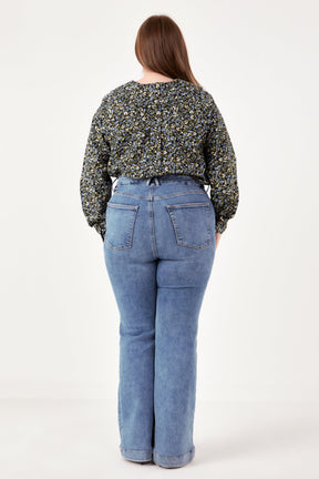 ENGLISH FACTORY - Floral Collar Detail Shirt - BLOUSES available at Objectrare