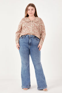 ENGLISH FACTORY - Floral Collar Detail Shirt - BLOUSES available at Objectrare