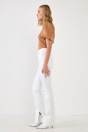 ENGLISH FACTORY - Scuba Puff Sleeve Top - TOPS available at Objectrare