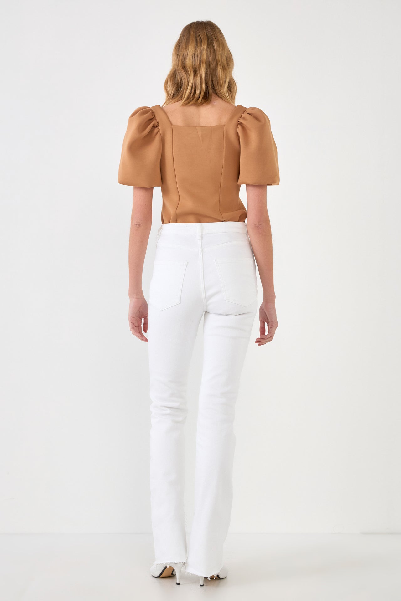 ENGLISH FACTORY - Scuba Puff Sleeve Top - TOPS available at Objectrare