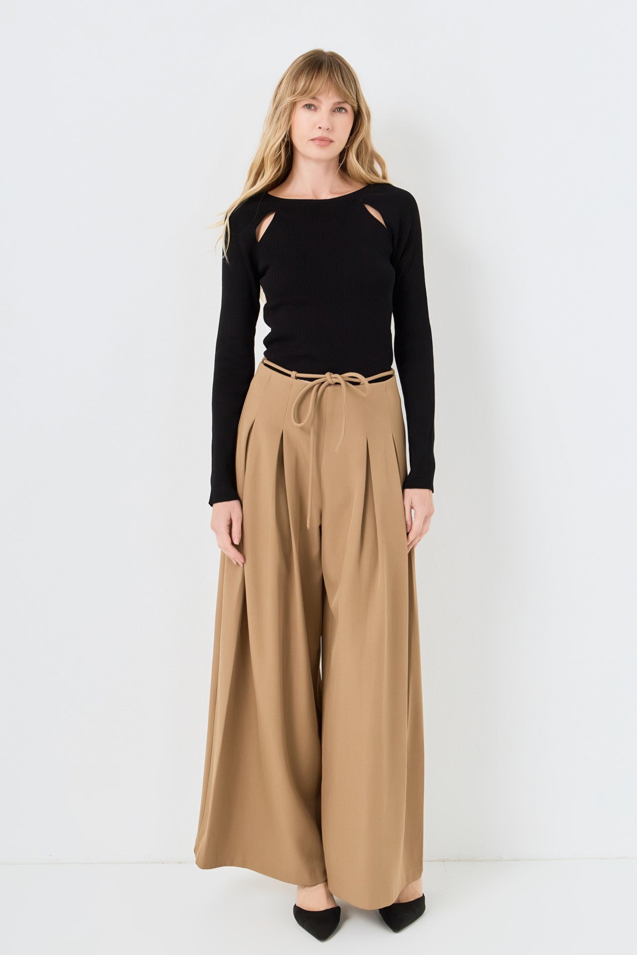 ENDLESS ROSE - Double Cut Out Knit Top - TOPS available at Objectrare