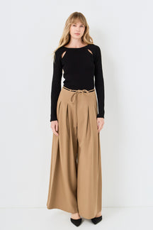 ENDLESS ROSE - Double Cut Out Knit Top - TOPS available at Objectrare