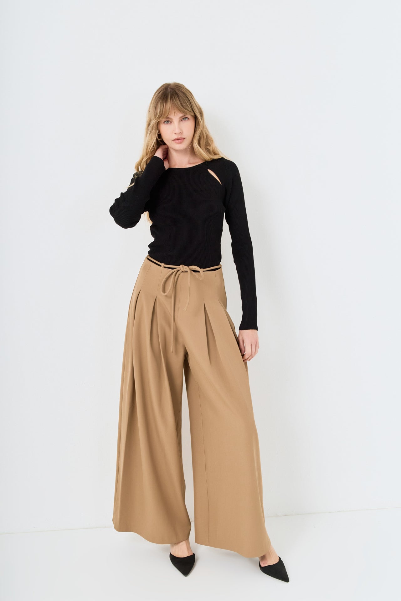 ENDLESS ROSE - Double Cut Out Knit Top - TOPS available at Objectrare