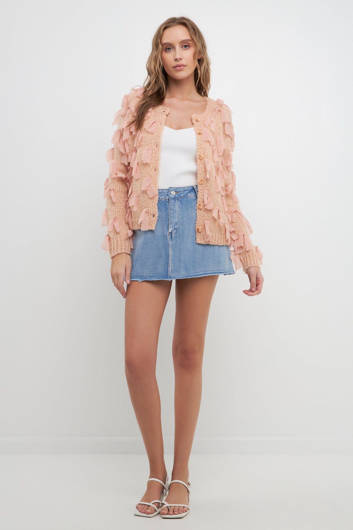 FREE THE ROSES - Ribbon Detail Cardigan - SWEATERS & KNITS available at Objectrare