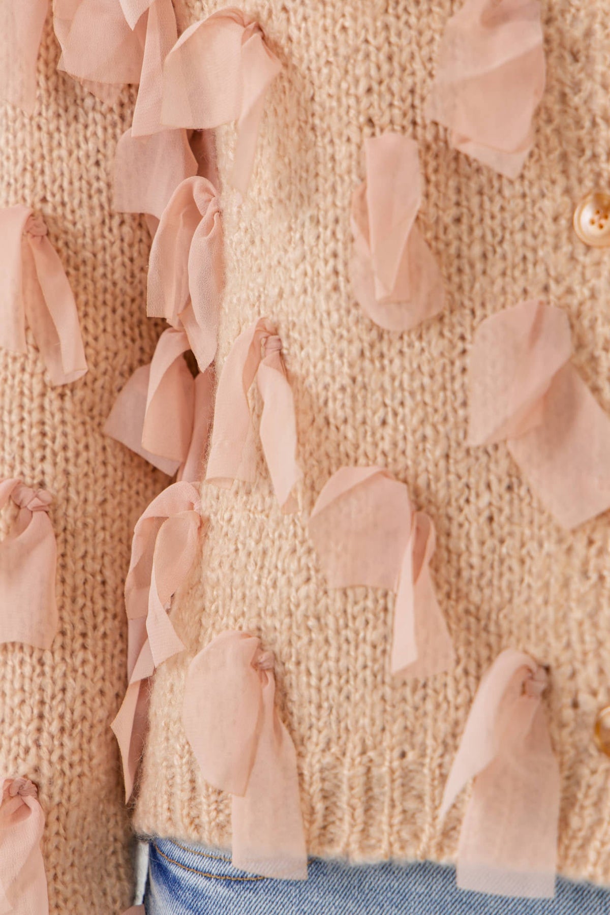 FREE THE ROSES - Ribbon Detail Cardigan - SWEATERS & KNITS available at Objectrare
