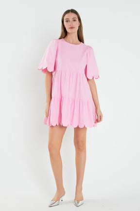 ENGLISH FACTORY - Scalloped Mini Dress - DRESSES available at Objectrare