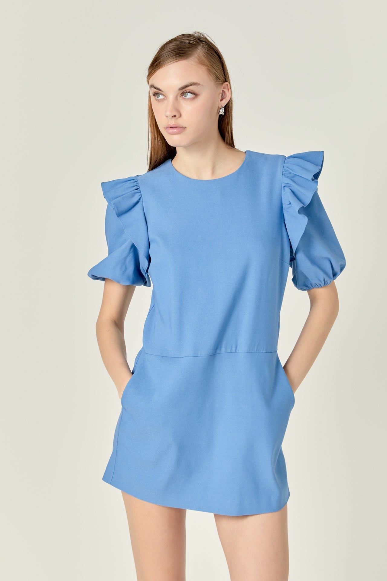 ENGLISH FACTORY - Puff sleeve with Stretched Romper - ROMPERS available at Objectrare