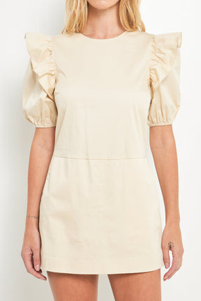 ENGLISH FACTORY - Puff sleeve with Stretched Romper - ROMPERS available at Objectrare