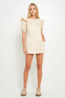 ENGLISH FACTORY - Puff sleeve with Stretched Romper - ROMPERS available at Objectrare