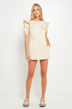ENGLISH FACTORY - Puff sleeve with Stretched Romper - ROMPERS available at Objectrare