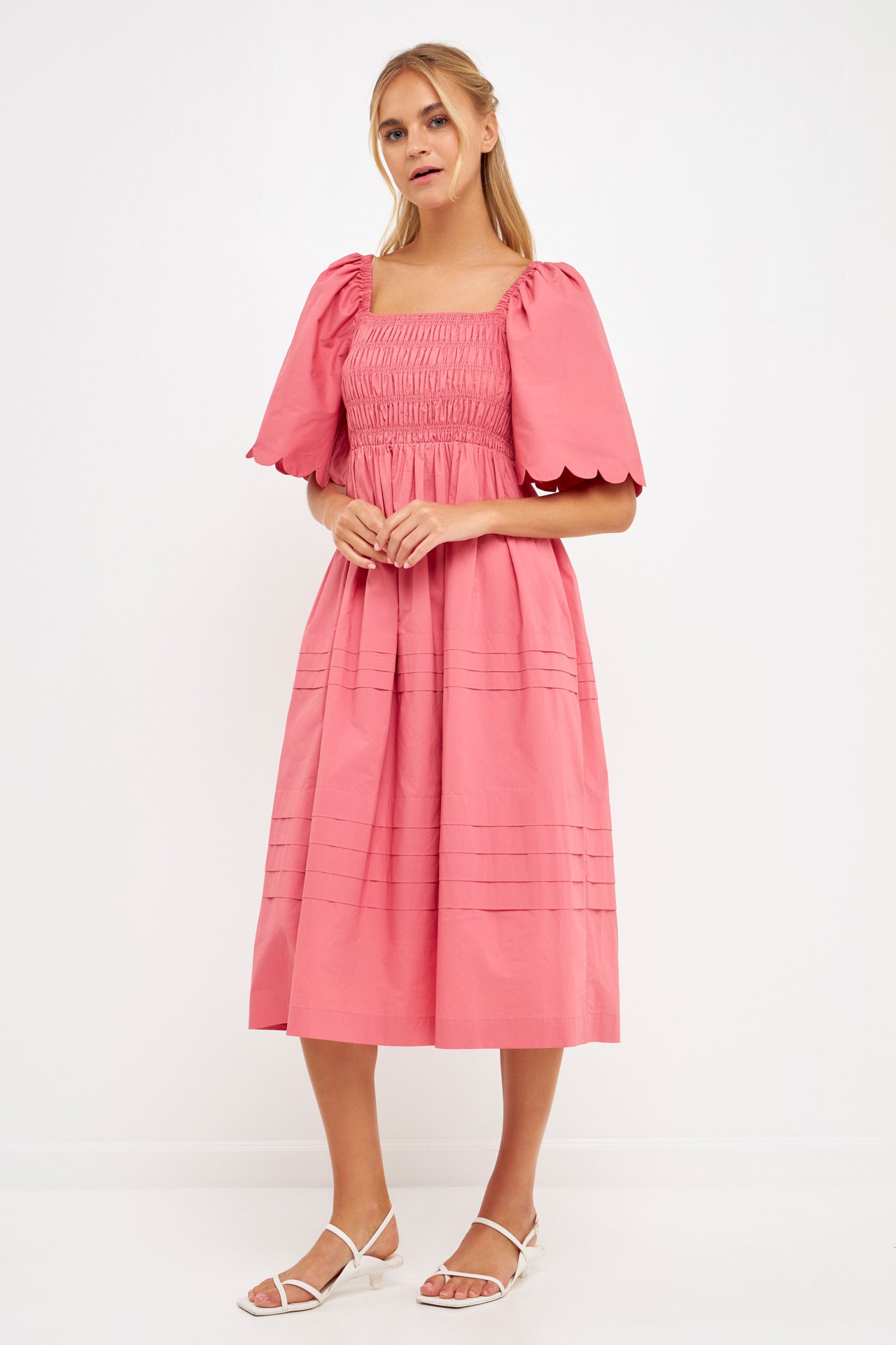 ENGLISH FACTORY - Scallop Detail Midi Dress - DRESSES available at Objectrare