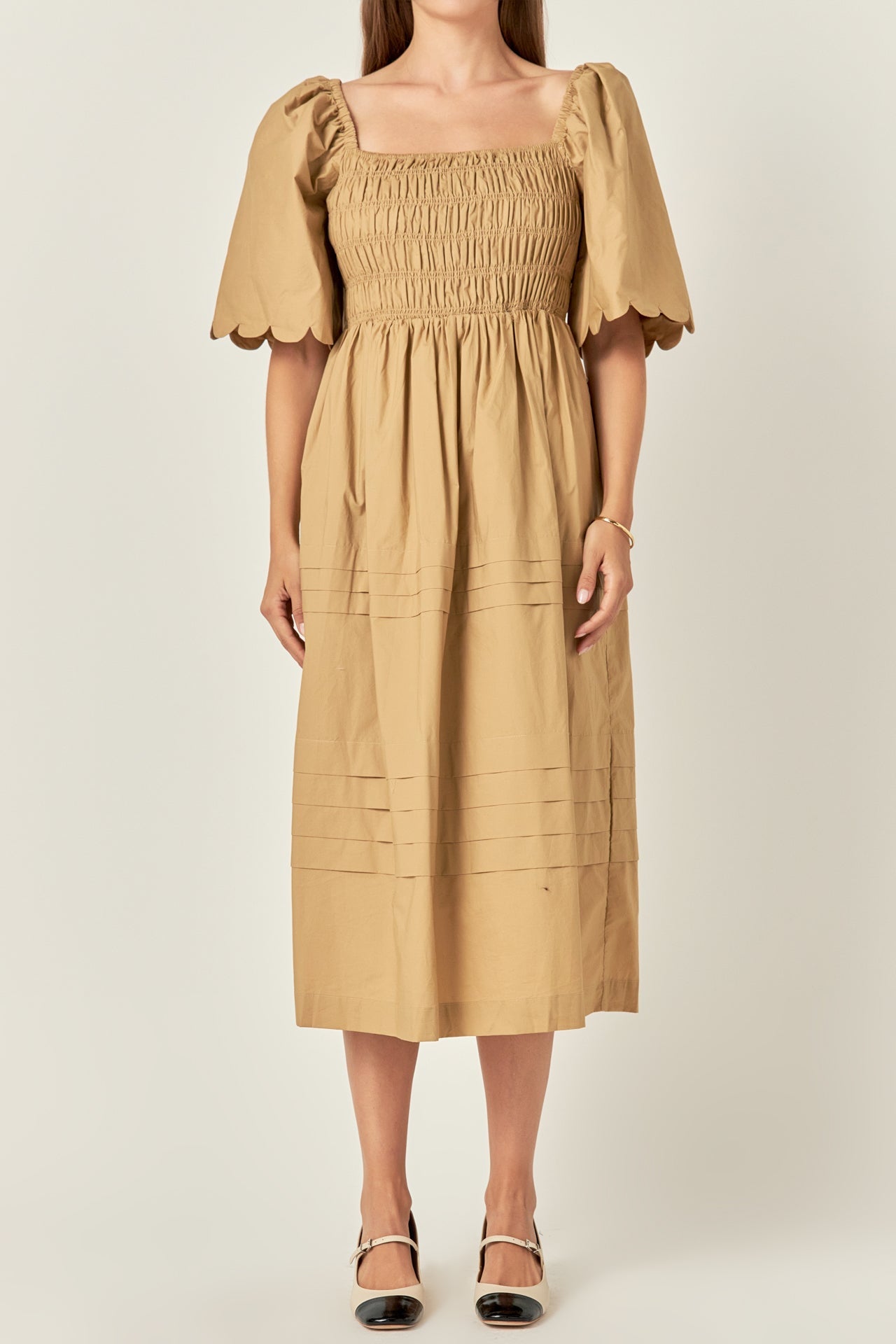 ENGLISH FACTORY - Scallop Detail Midi Dress - DRESSES available at Objectrare