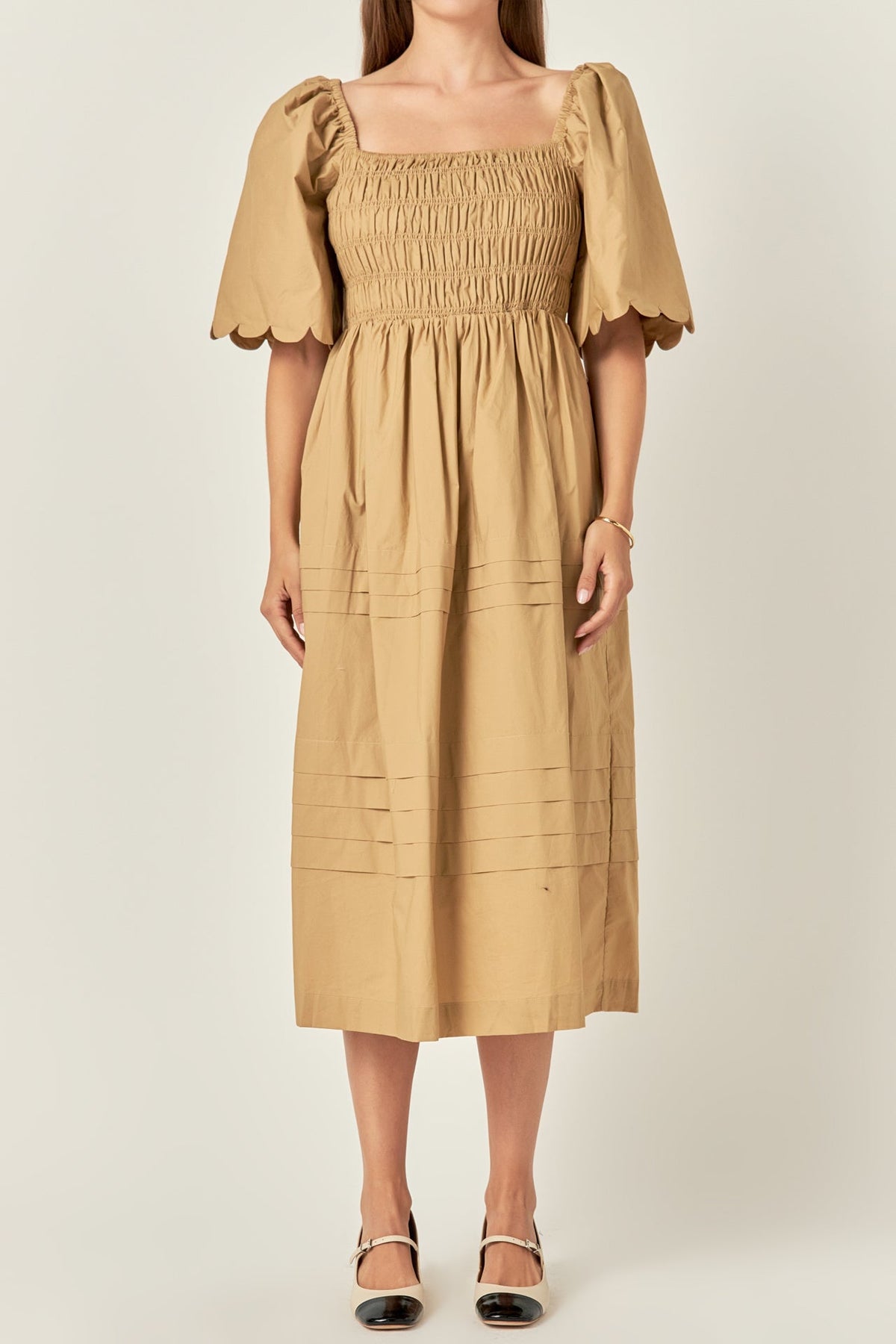 ENGLISH FACTORY - English Factory - Scallop Detail Midi Dress - DRESSES available at Objectrare