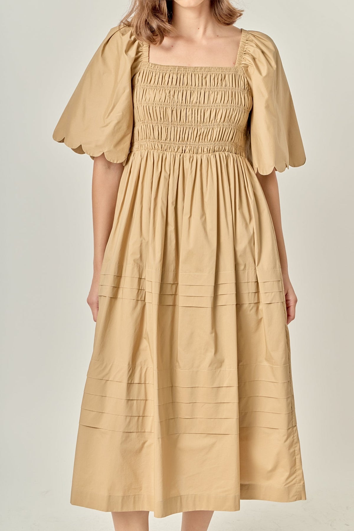 ENGLISH FACTORY - Scallop Detail Midi Dress - DRESSES available at Objectrare