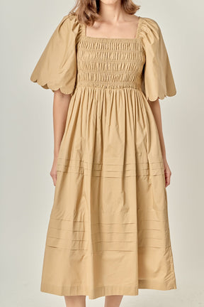 ENGLISH FACTORY - Scallop Detail Midi Dress - DRESSES available at Objectrare