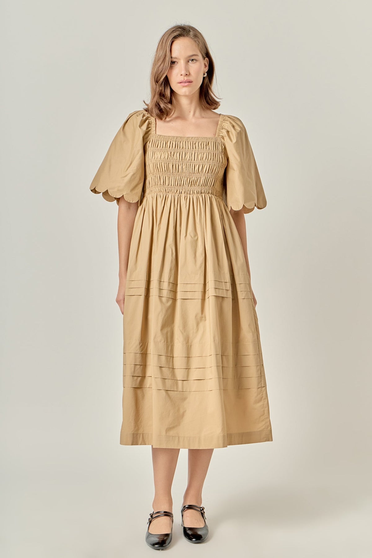 ENGLISH FACTORY - Scallop Detail Midi Dress - DRESSES available at Objectrare