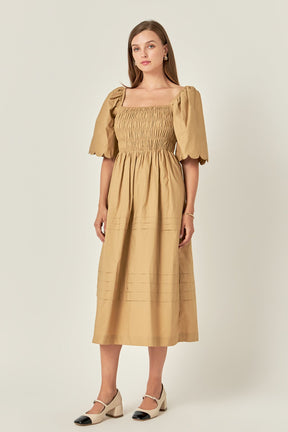 ENGLISH FACTORY - Scallop Detail Midi Dress - DRESSES available at Objectrare