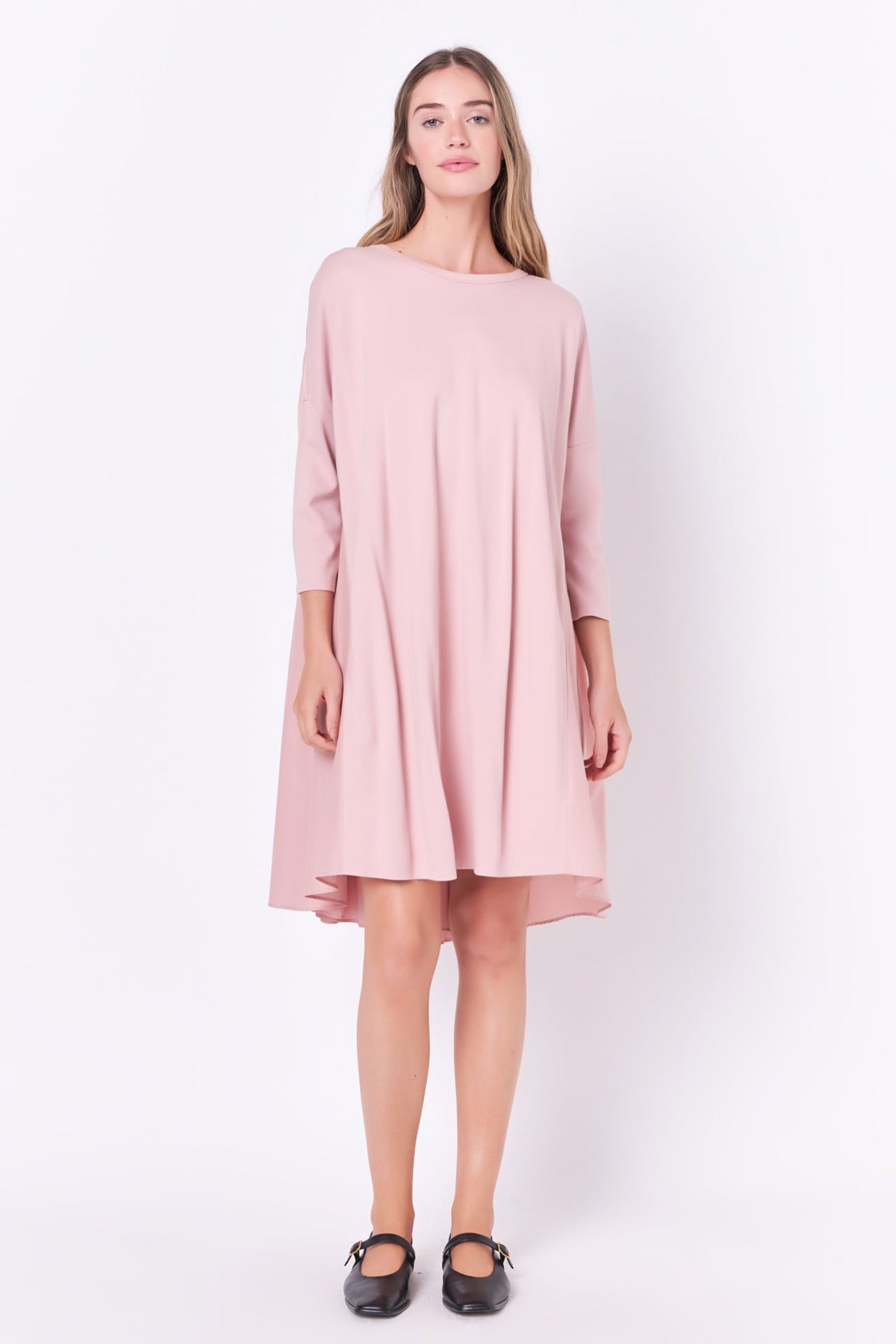 Mixed Media High & Low Mini Dress